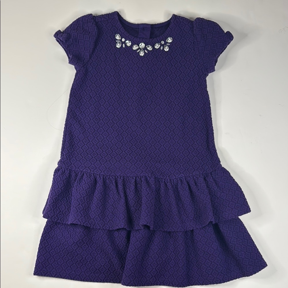 Gymboree Toddler Girls' Purple Embellished Dress with Flutter Cap‎ Sleeves